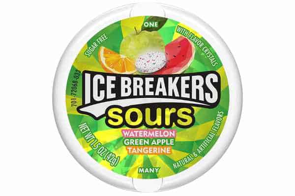 Ice Breakers Sours Watermelon, Green Apple, Tangerine 42g