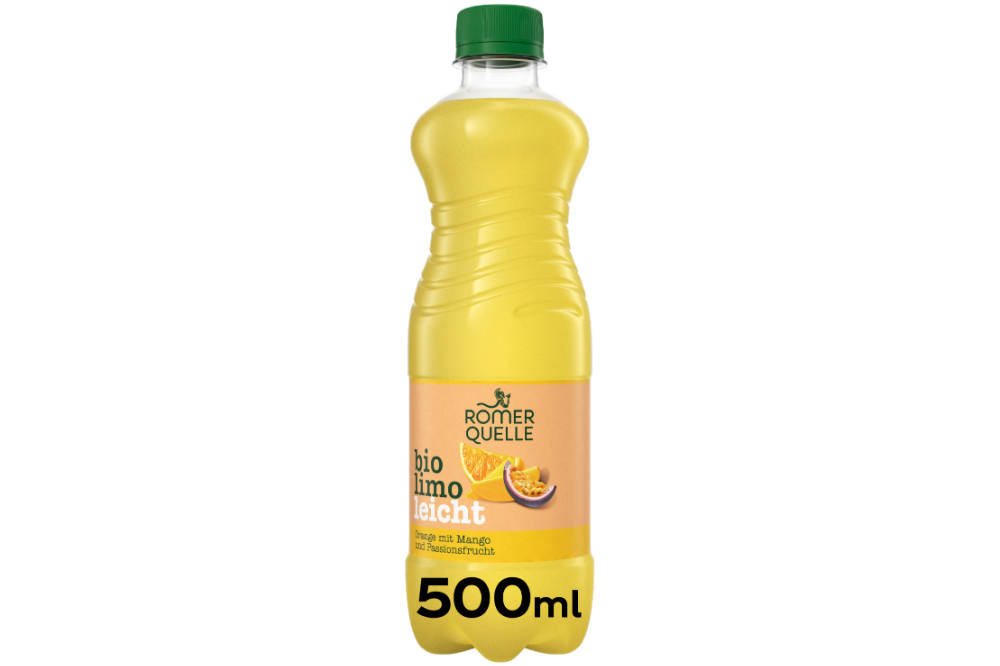 Römerquelle Biolimo Orange Mango Passionsfrucht 500ml PET-Flasche (EWP)