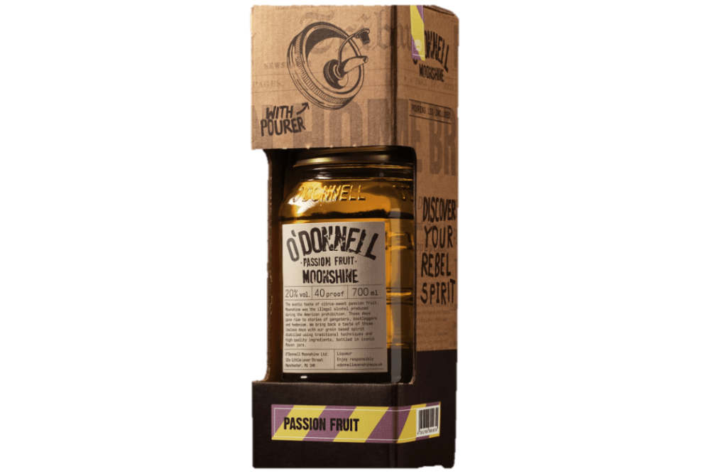 O'Donnell Moonshine Passion Fruit (ALC 20% VOL) Combi-Set Glas-EW 700ml