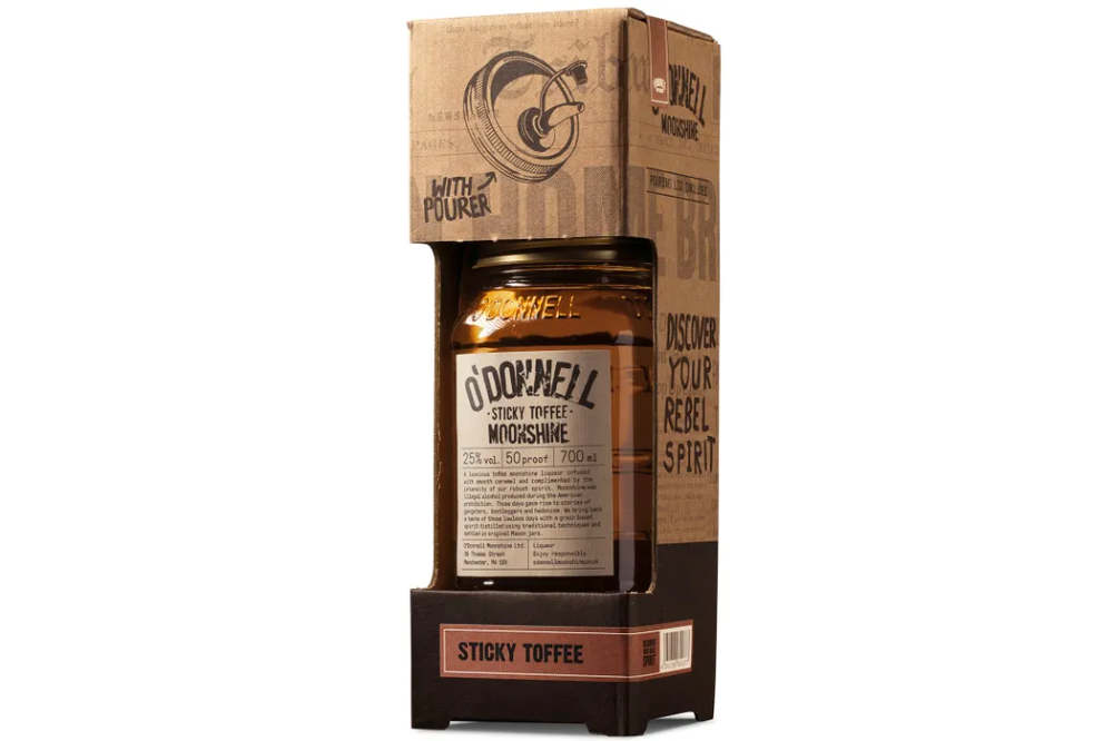 O'Donnell Moonshine Sticky Toffee (ALC 25% VOL) Combi-Set Glas-EW 700ml