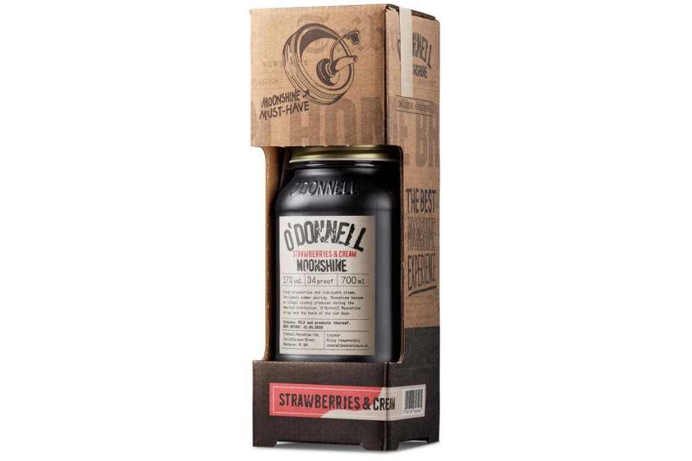O'Donnell Moonshine Strawberry Cream (ALC 17% VOL) Combi-Set Glas-EW 700ml