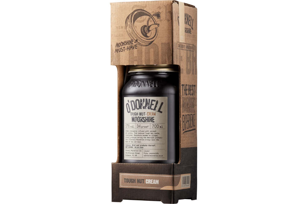 O'Donnell Moonshine Tough Nut Cream (ALC 17% VOL) Combi-Set Glas-EW 700ml