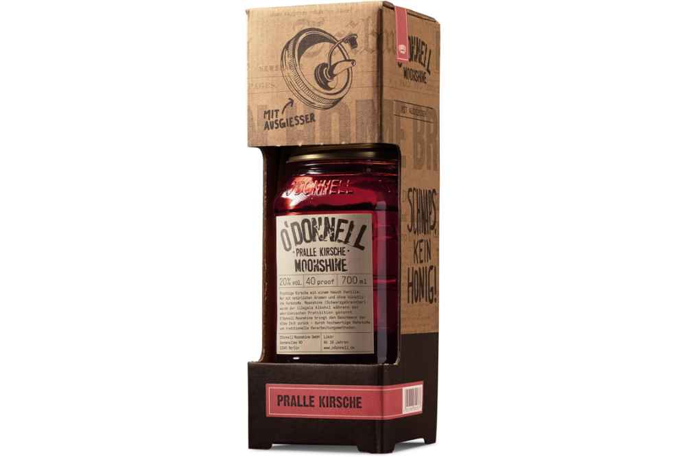 O'Donnell Moonshine Very Cherry (ALC 20% VOL) Combi-Set Glas-EW 700ml