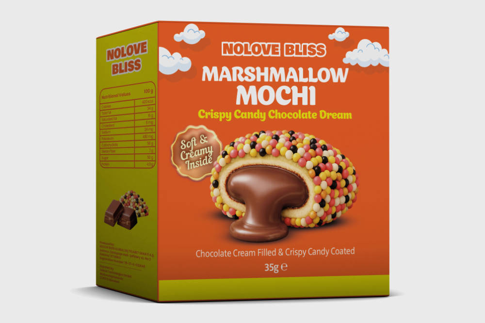 NOLOVE Marshmallow Mochi Crispy Candy Chocolate Dreams 45g